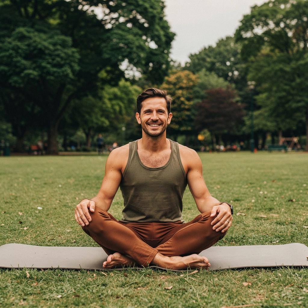 Grupo de personas practicando yoga en la playa con el mar de fondo.